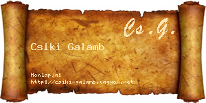 Csiki Galamb névjegykártya